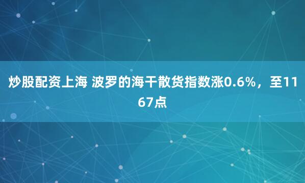 炒股配资上海 波罗的海干散货指数涨0.6%，至1167点