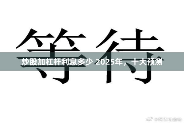 炒股加杠杆利息多少 2025年，十大预测